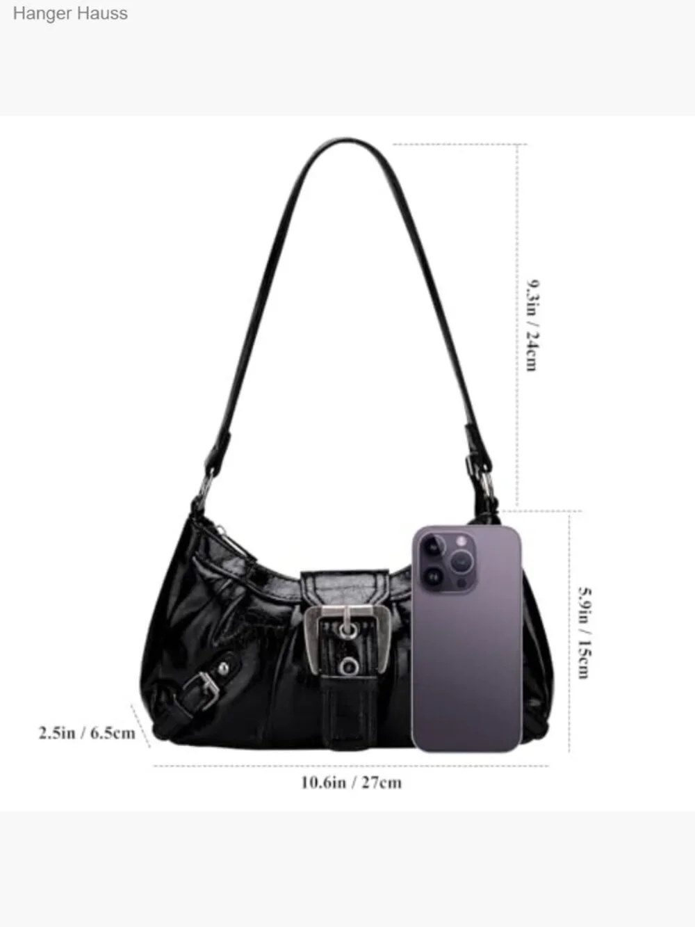 Women's Vegan Leather Hobo Shoulder Bag Tote Purse Zipper Closure Top Handle